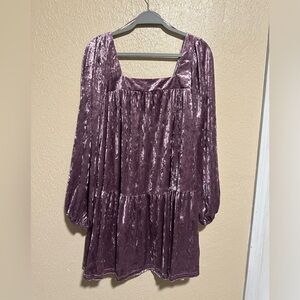 Jacquie The Label Velvet Dress Size‎ Medium Balloon Sleeves POCKETS